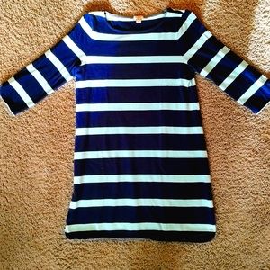 J.CREW STRIPED DRESS NAVY BLUE/TEAL